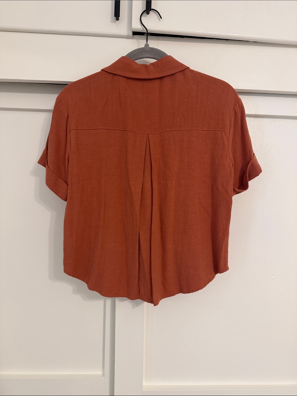 Lulus Rust Short Sleeve Button-Front Shirt - Picture 2 of 3